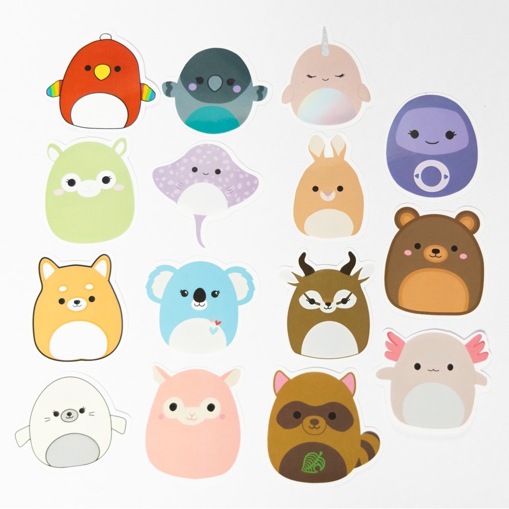 15 pcs Squishmallows Vinyl stickers decals